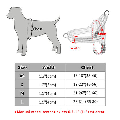 Warm Dog Harness Vest Winter Dog Harnesses Soft Padded Pet Training Harnesses Vests Adjustable for Small Large Dogs Bulldog Pug