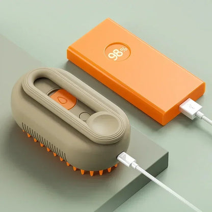 3 in 1 Pet Electric Steam Brush Cat Dog Cleaning Spray Massage Grooming Comb Rotate Handle Pet Hair Removal Beauty Brush