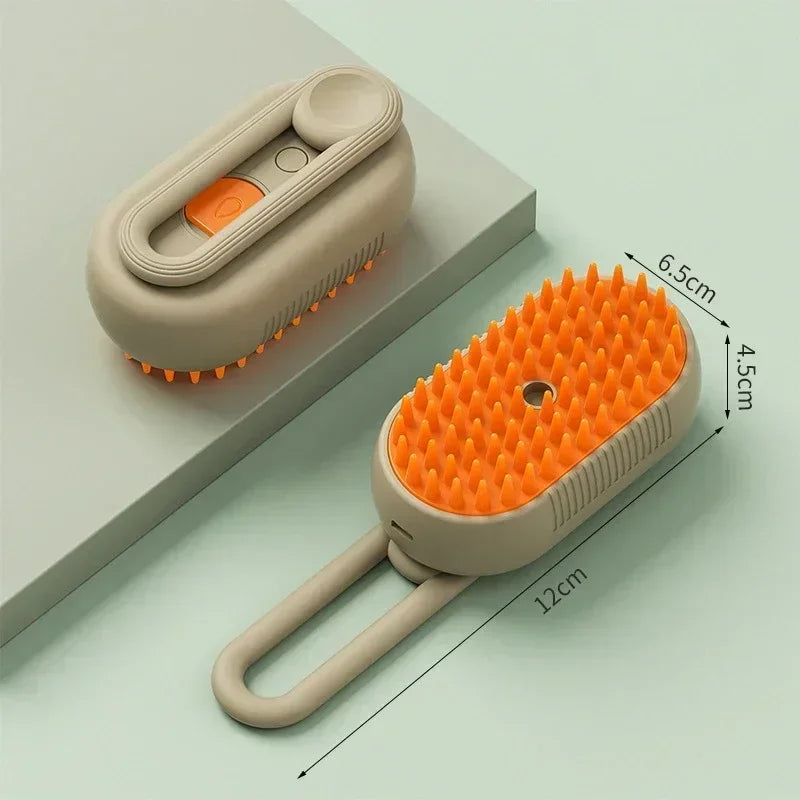 3 in 1 Pet Electric Steam Brush Cat Dog Cleaning Spray Massage Grooming Comb Rotate Handle Pet Hair Removal Beauty Brush