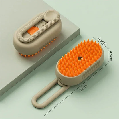 3 in 1 Pet Electric Steam Brush Cat Dog Cleaning Spray Massage Grooming Comb Rotate Handle Pet Hair Removal Beauty Brush