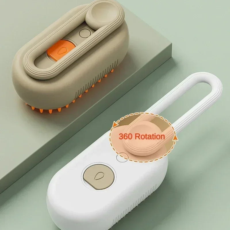 3 in 1 Pet Electric Steam Brush Cat Dog Cleaning Spray Massage Grooming Comb Rotate Handle Pet Hair Removal Beauty Brush