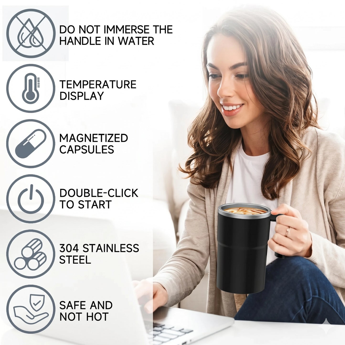 Aura Sip™ Self-Stirring Mug