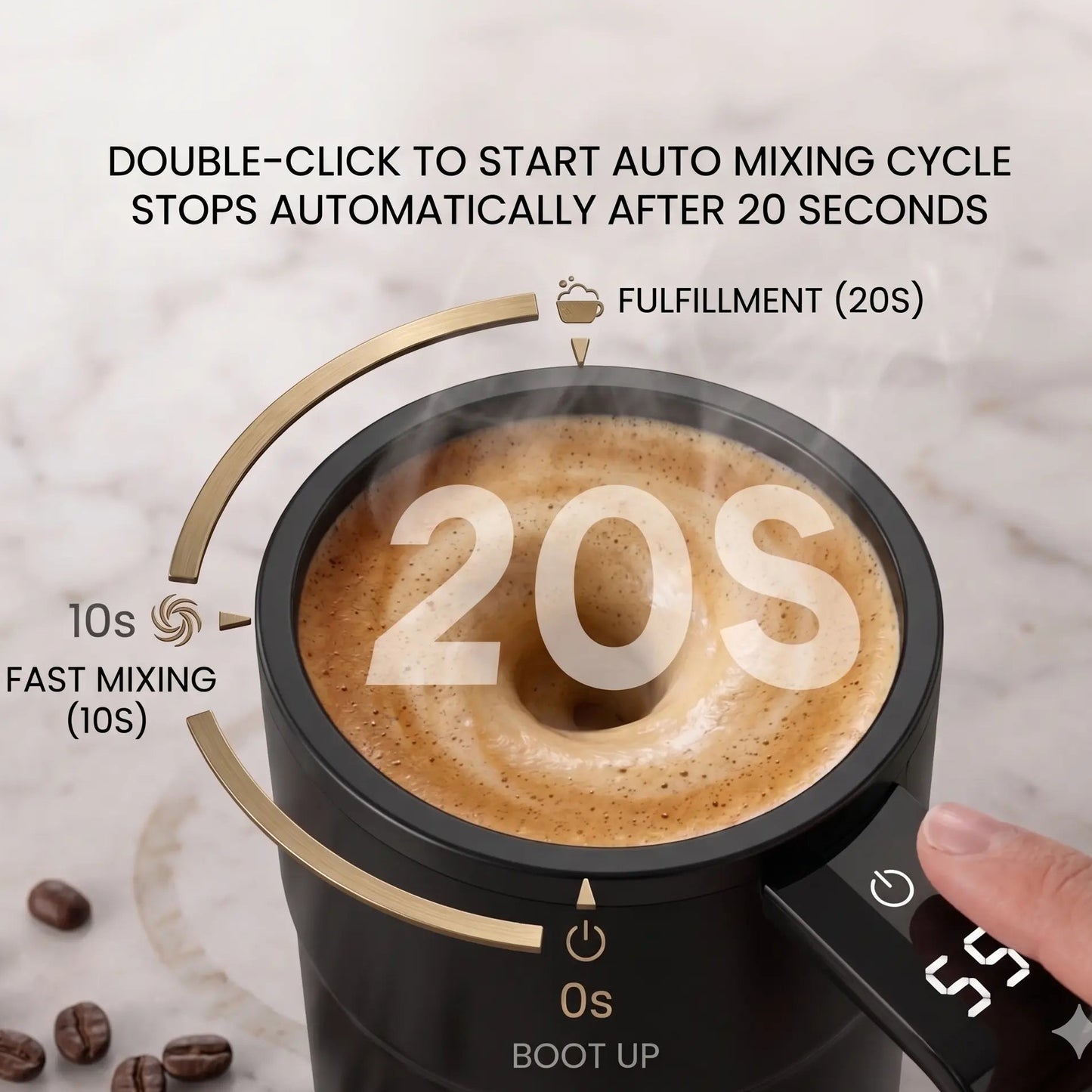 Aura Sip™ Self-Stirring Mug