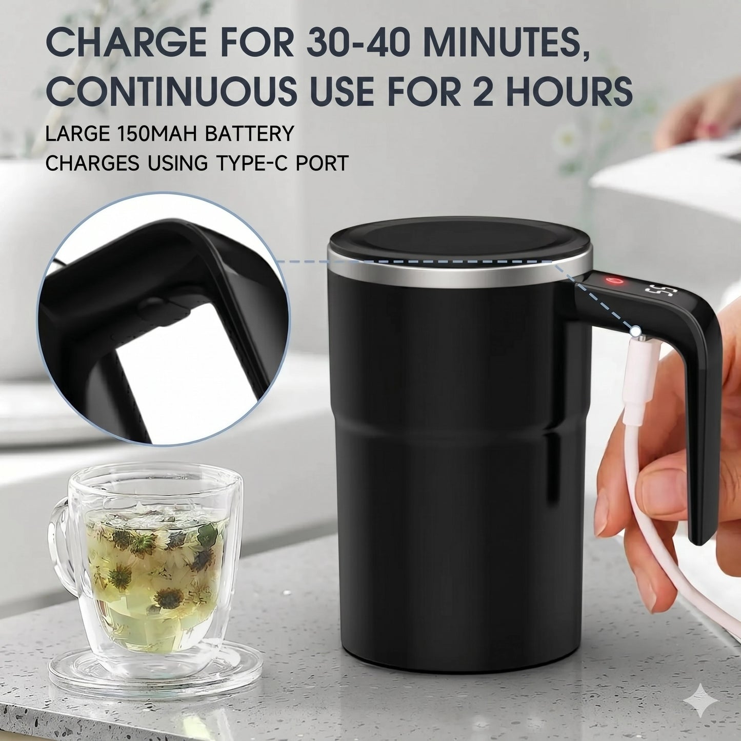 Aura Sip™ Self-Stirring Mug